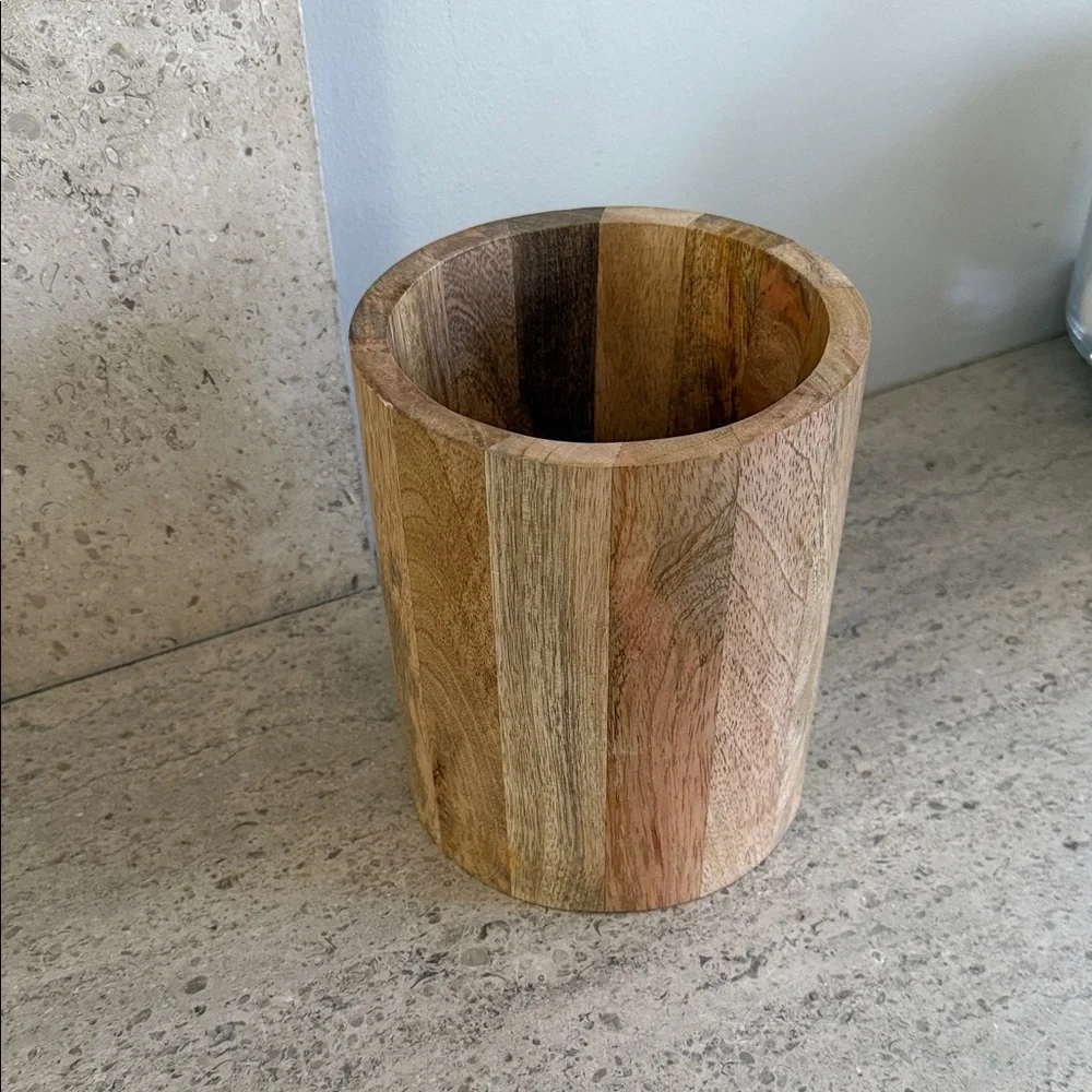 Crate&Barrel Wood Utensil Caddy